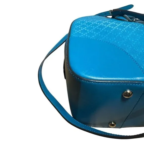 GUCCI Cerulean Blue Diamanté Leather 2way Boston Bag Auth Speedy Doctor Duffle - Picture 8 of 15